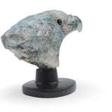 Spirit Animal - Carved Stone - Chrysocolla - Eagle Head on Onyx Base