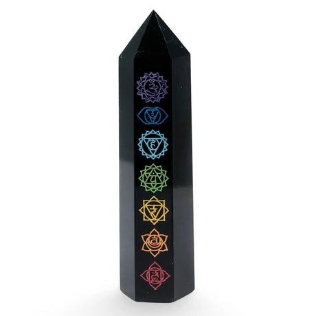 Obelisk - Obsidian & 7 Chakra