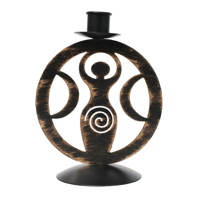 Candle Holder - Metal - Goddess 6"