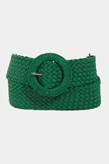 Collections by Fame Accessories - Monotone Hoop Buckle Braided Belt