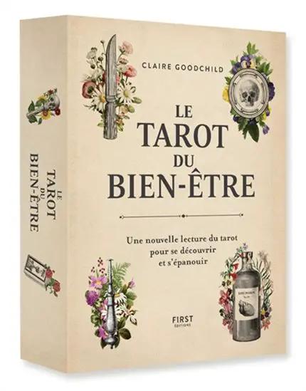 Le Tarot du Bien-Être tarot card box, French edition with cream cover and floral artwork
