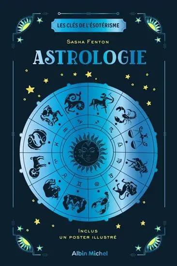 Livre - Astrologie, couverture bleu nuit avec roue zodiacale et étoiles, Albin Michel