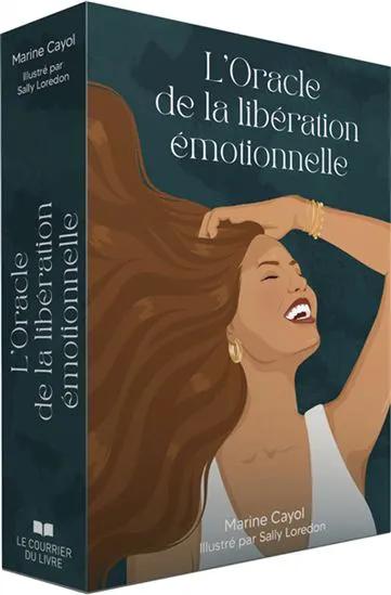 Astro Tarot Oracle box with teal cover and illustrated woman, L'Oracle de la libération émotionnelle (French edition)