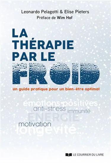 Livre La Thérapie par le Froid, couverture bleu et blanc avec typographie bold, guide pratique pour le bien-être