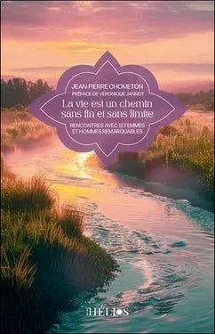 Livre imprimé La Vie est un Chemin Sans Fin et Sans Limite, badge violet sur la couverture, par Pür Sérénité