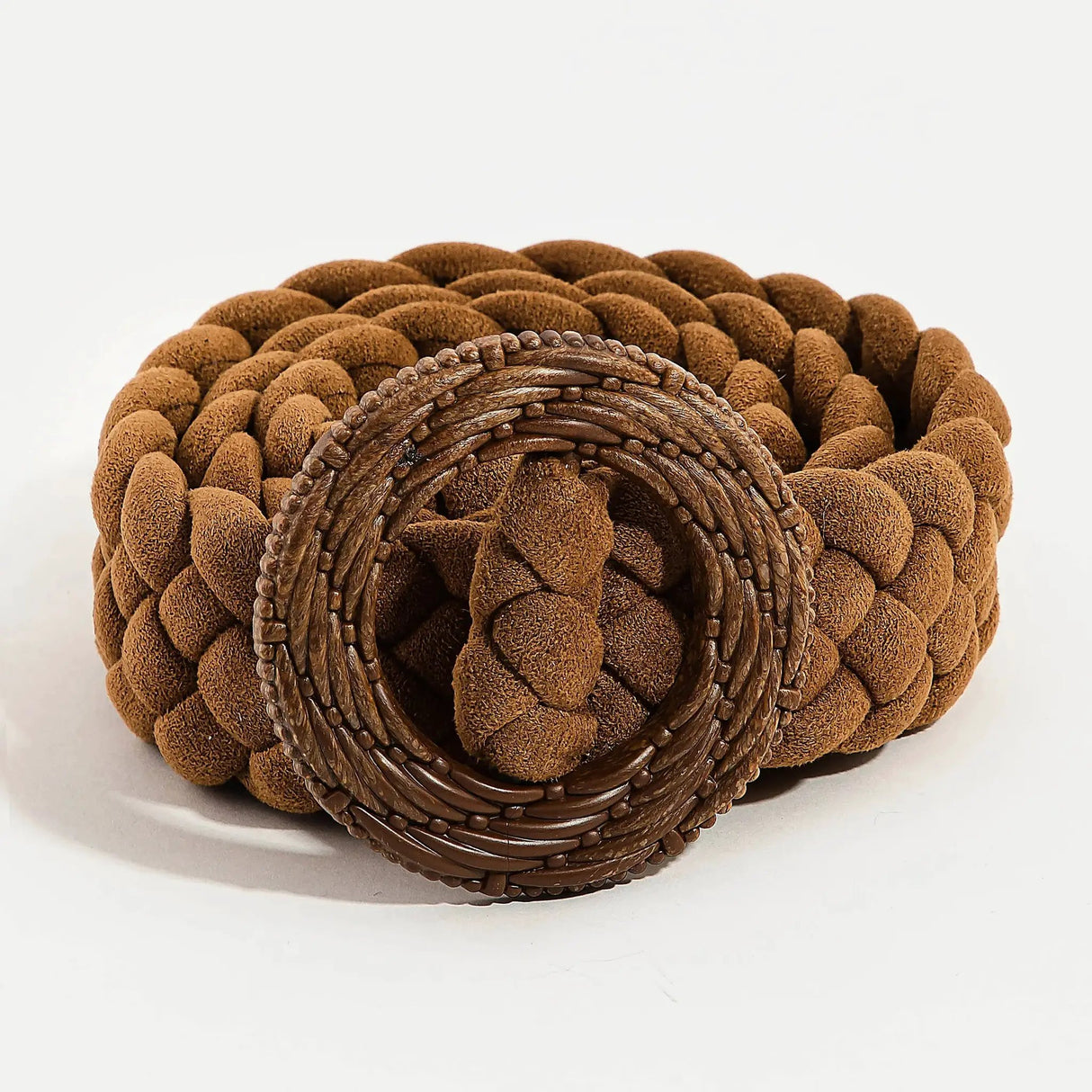 Collections by Fame Accessories - Braided Circle Buckle Belt