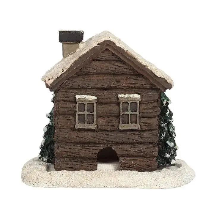 Incense Burner - Winter Log Cabin - Cone Burner