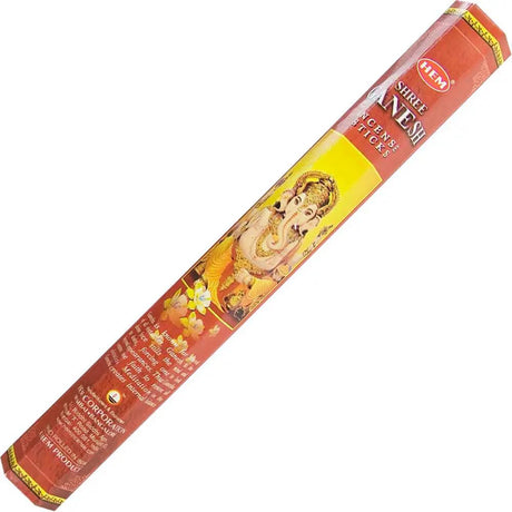 Incense sticks Hem Ganesh, 20-stick pack with red and gold packaging