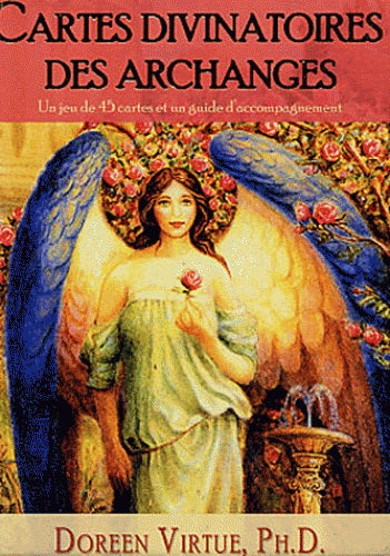 Cartes divinatoires des Archanges tarot deck, French edition with angel illustration by Doreen Virtue