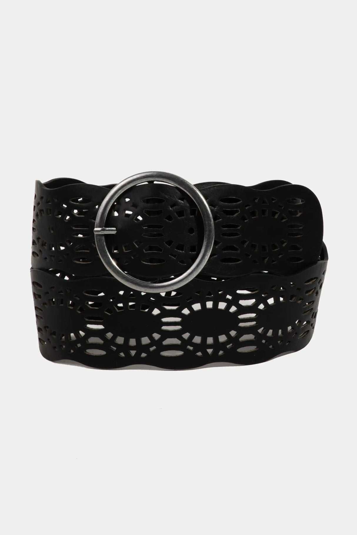 Collections by Fame Accessories - Hollow Pattern Faux Leather Belt