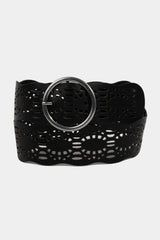 Collections by Fame Accessories - Hollow Pattern Faux Leather Belt