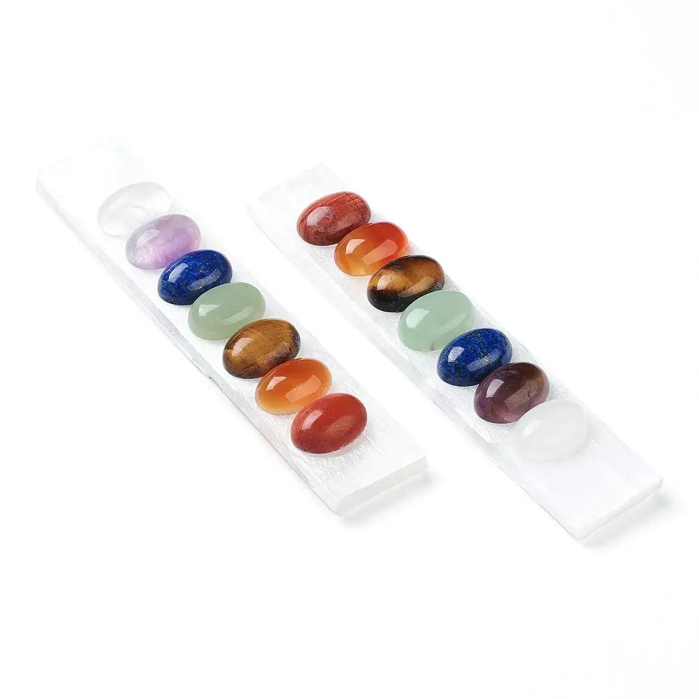 Metaphysical Tools - Crystal Charging - Selenite Plate with 7 Chakras - Small