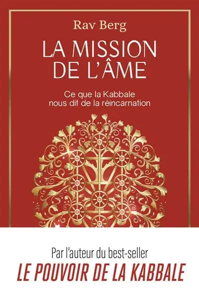 Livre La Mission de l'Âme, édition Pür Sérénité, couverture rouge avec motif doré