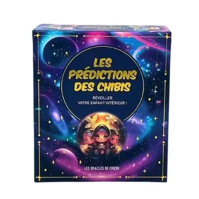 Astro Tarot Oracle Les Prédictions des Chibis box set with space-themed blue cover and yellow title circle