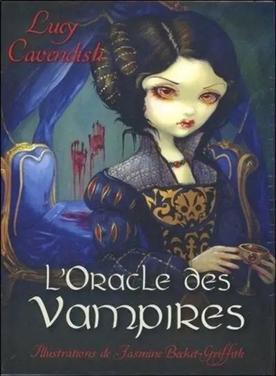 Astro Tarot Oracle L'Oracle des Vampires (French version) deck cover featuring a pale vampire girl in a blue and gold dress.