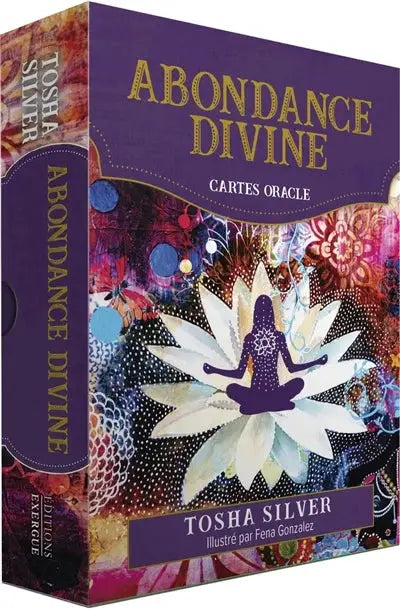 Astro Tarot Oracle Abondance Divine oracle cards deck, purple box with gold title, by Tosha Silver