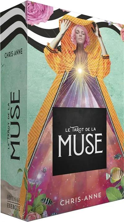 Astro Tarot Oracle box set Le Tarot de la Muse French edition by Chris-Anne, orange-clad figure with celestial artwork.