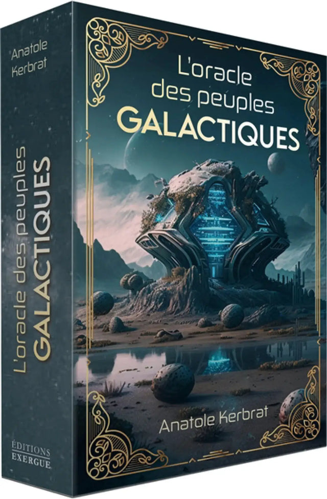 Astro Tarot Oracle deck by Pür Sérénité, French edition in a teal-blue box with gold filigree