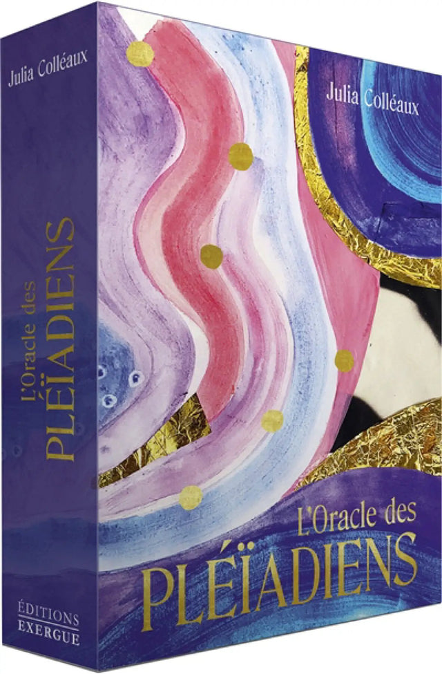 Astro Tarot Oracle deck by Pür Sérénité, French edition, L'Oracle des Pléïadiens, purple-gold box.