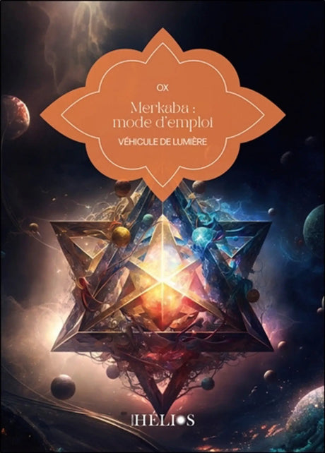 Livre Merkaba: Mode d’emploi Véhicule de Lumière, imprimé par Pür Sérénité, couverture orange cosmique.