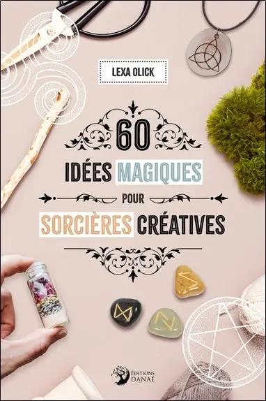 Livre imprimé 60 Idées Magiques pour Sorcières Créatives, couverture rose pastel avec ornements