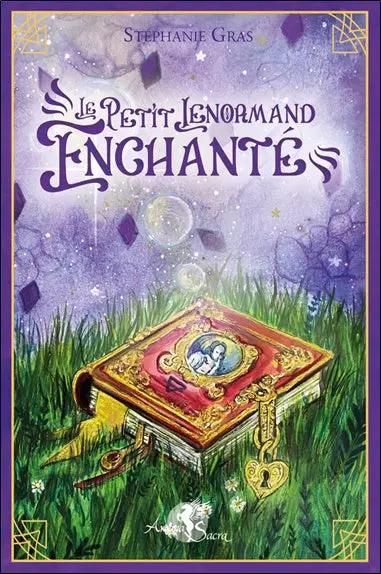 Astro Tarot Oracle deck Le Petit Lenormand Enchanté (French) with purple cover, gold border, book with key on grass