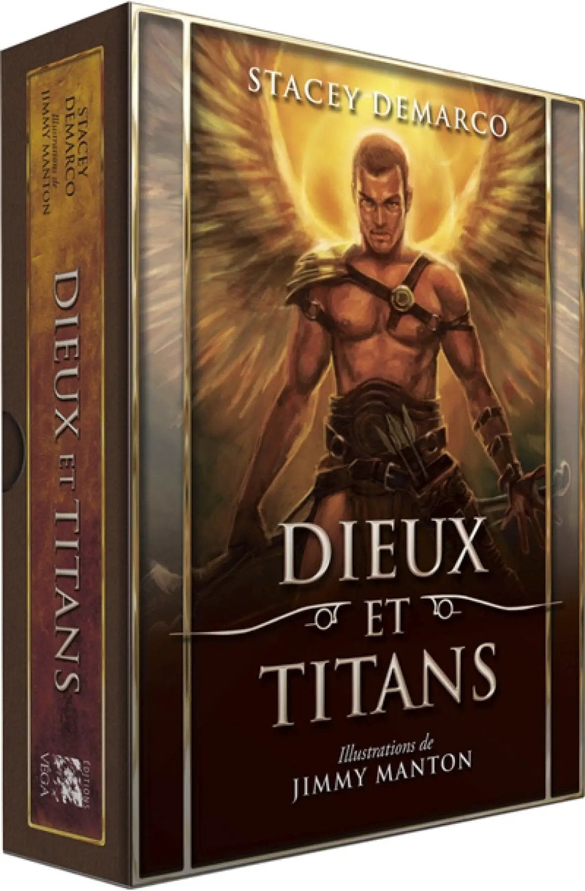 Tarot cards: Astro Tarot Oracle Dieux et Titans (French edition) by Pür Sérénité; cover shows a muscular warrior.