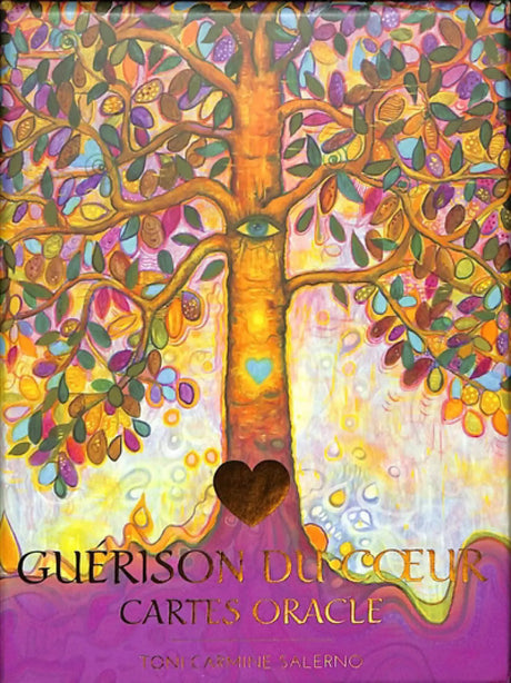 Astro Tarot Oracle Guérison du Coeur deck, French version with a colorful tree cover.