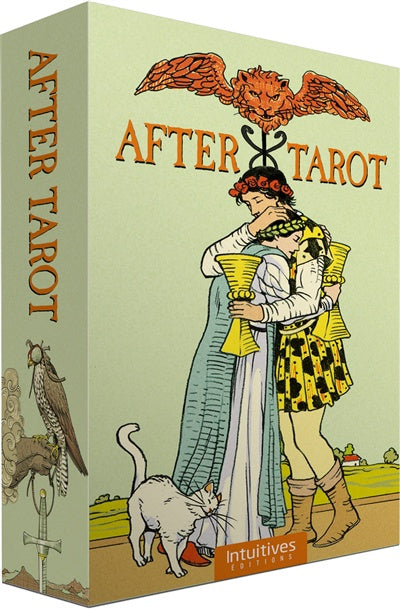 Astro Tarot After Tarot box, French version; pale green packaging with orange AFTER TAROT art.