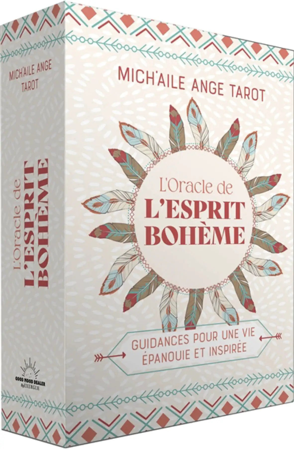 Tarot Cards: Astro Tarot Oracle by Pür Sérénité, L'Oracle de L'Esprit Bohème (French edition) box with feather motif.