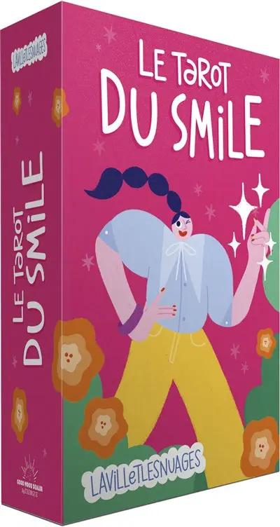 Astro Tarot Oracle - Le Tarot du Smile box, bright pink with a cartoon dancer and flowers