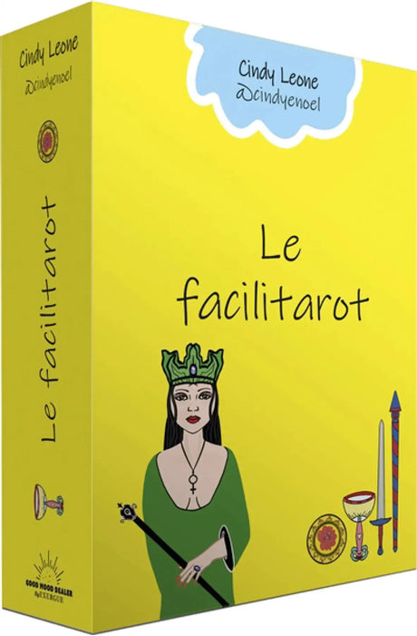 Astro Tarot Oracle Le Facilitarot deck by Pür Sérénité, 78-card tarot deck in a bright yellow box