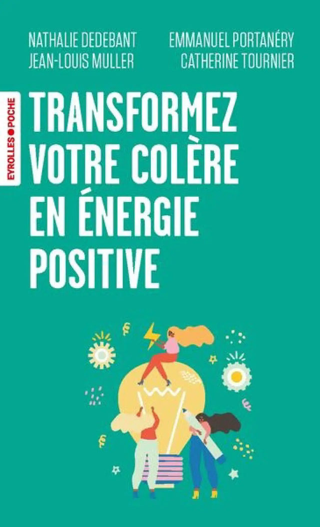 Livre Pür Sérénité Transformez Votre Colère en Énergie Positive, turquoise cover with large white title and playful illustration.