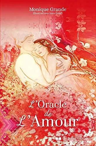 Astro Tarot Oracle deck, L'Oracle de l'Amour (French edition) by Pür Sérénité, lovers embraced on red floral cover.