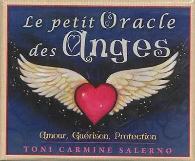 Astro Tarot Oracle: Le Petit Oracle des Anges deck cover with pink heart and white angel wings on a blue background