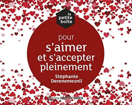 Astro Tarot Oracle cover with a large red circle, white text, and heart-confetti background by Pür Sérénité