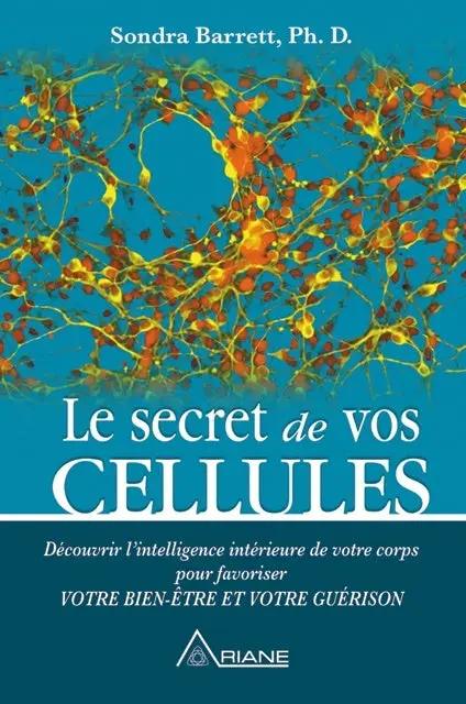 Livre Le secret de vos CELLULES - couverture turquoise avec motif neuronal orange, marque Pür Sérénité