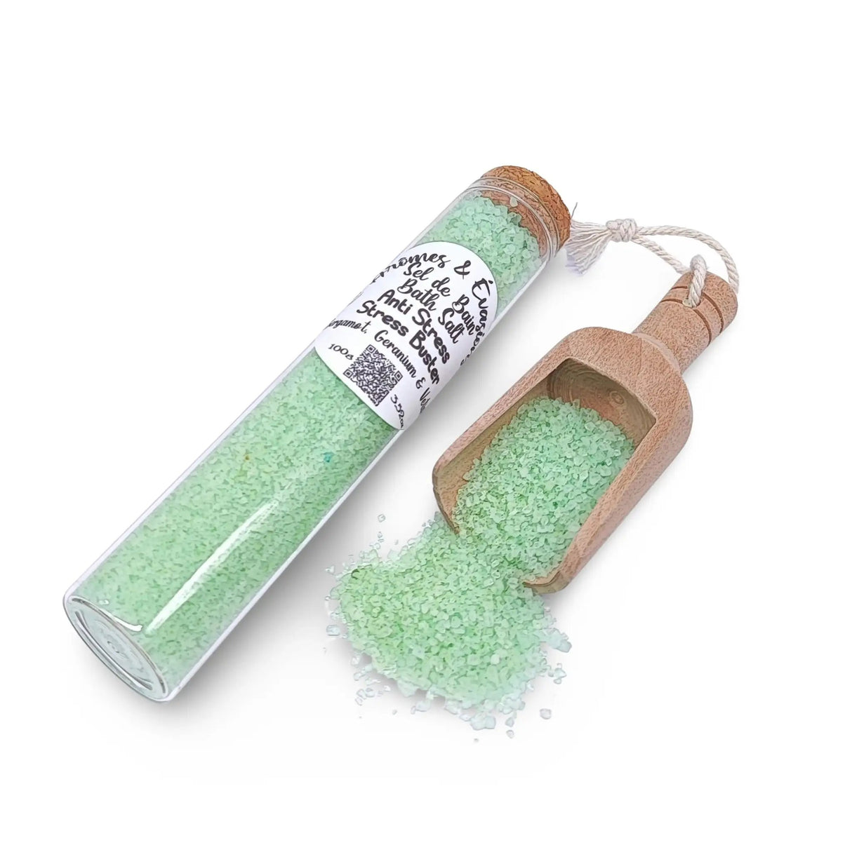 Bath Salt -Stress Buster Potion -Bergamot, Geranium & Vetiver Essential Oils 100g 3.52oz
