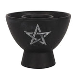 Smudging - Terracotta Bowl - Black Pentagram