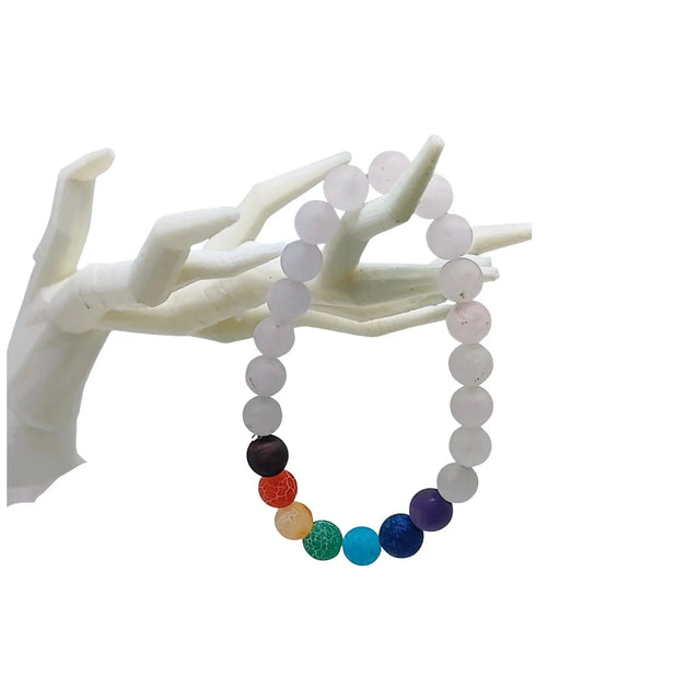 Bracelet -Rose Quartz -7 Chakras -8mm