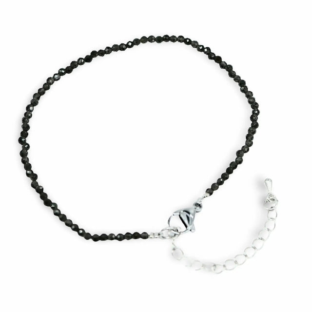 Bracelet - Black Obsidian - Faceted - 2mm