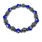 Bracelet - Evil Eye - Hematite - 8mm