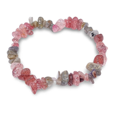 Bracelet - Labradorite With Strawberry Quartz - Chips