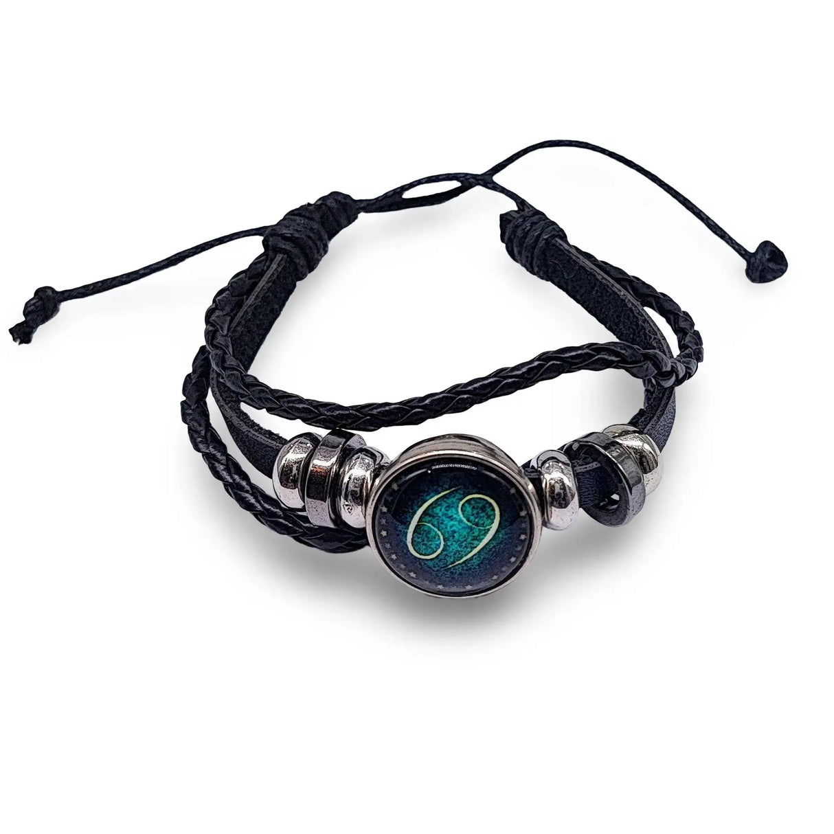 Bracelet -Leather -Celestial Zodiac Sign & Constellation Cancer Zodiac June 21 - July 22