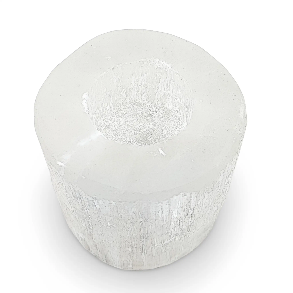 Candle Holder -Selenite Rounded