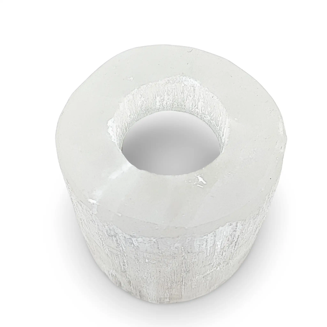 Candle Holder -Selenite Rounded