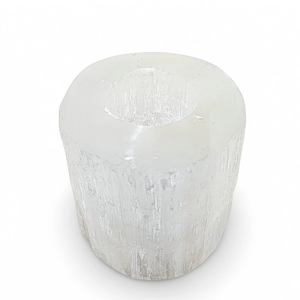 Candle Holder -Selenite Rounded