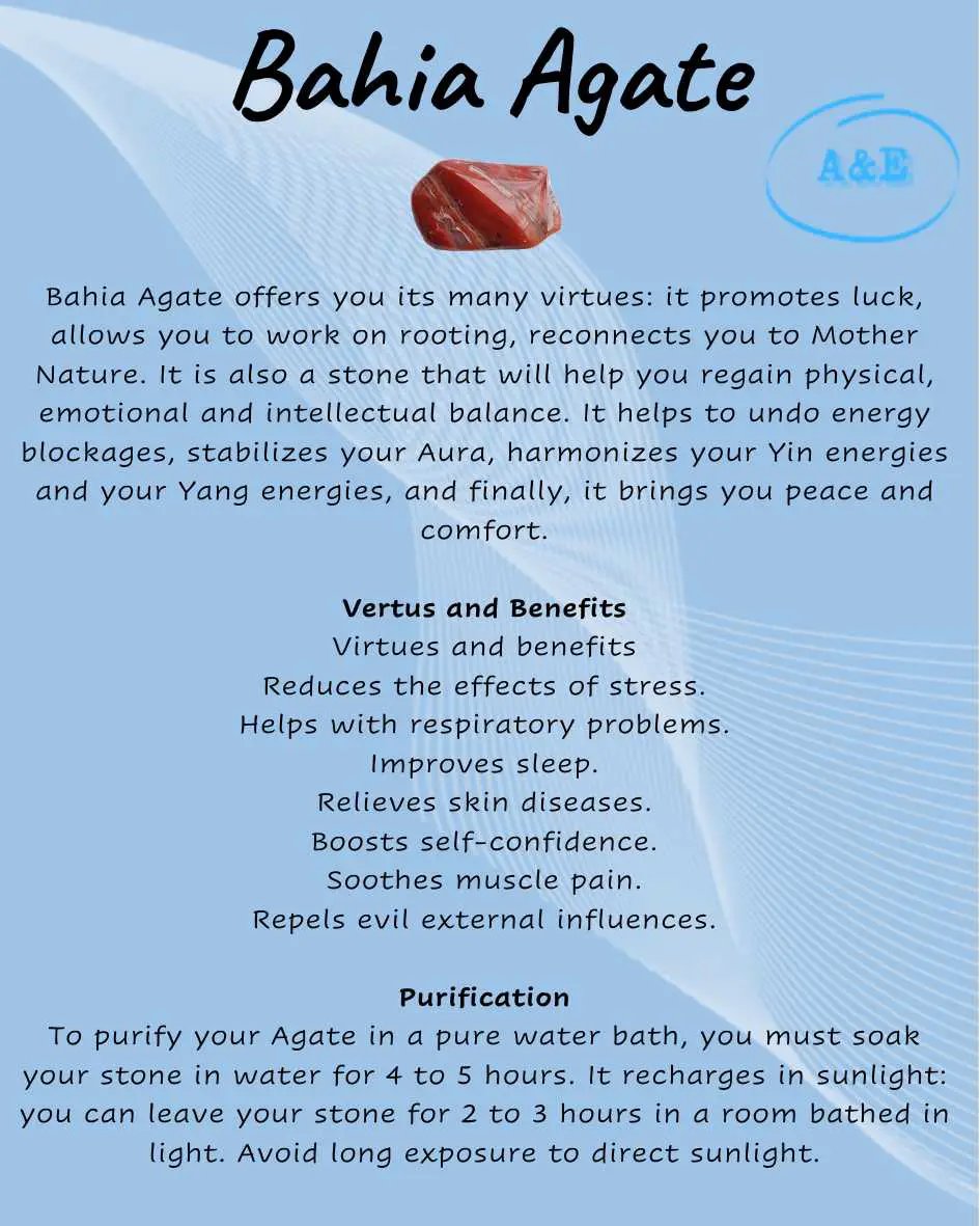 Descriptive Cards -Precious Stones & Crystals -Agate Bahia