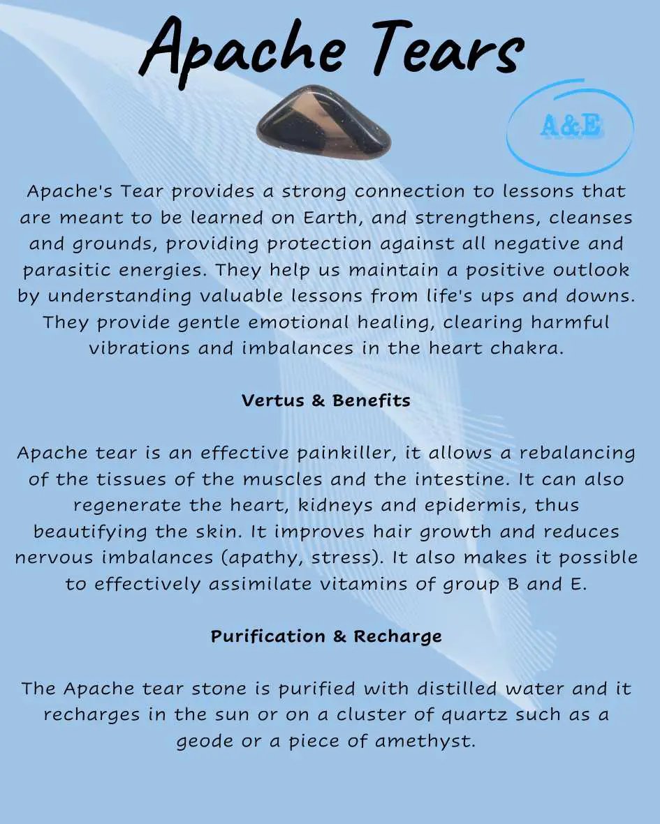 Descriptive Cards -Precious Stones & Crystals -Apache Tears