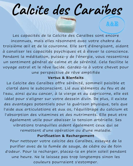 Descriptive Cards -Precious Stones & Crystals -Caribbean Calcite